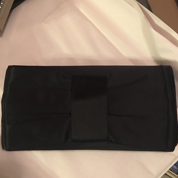 Lulu Townsend Black Satin Clutch with Large Bow - Picture 7 of 7